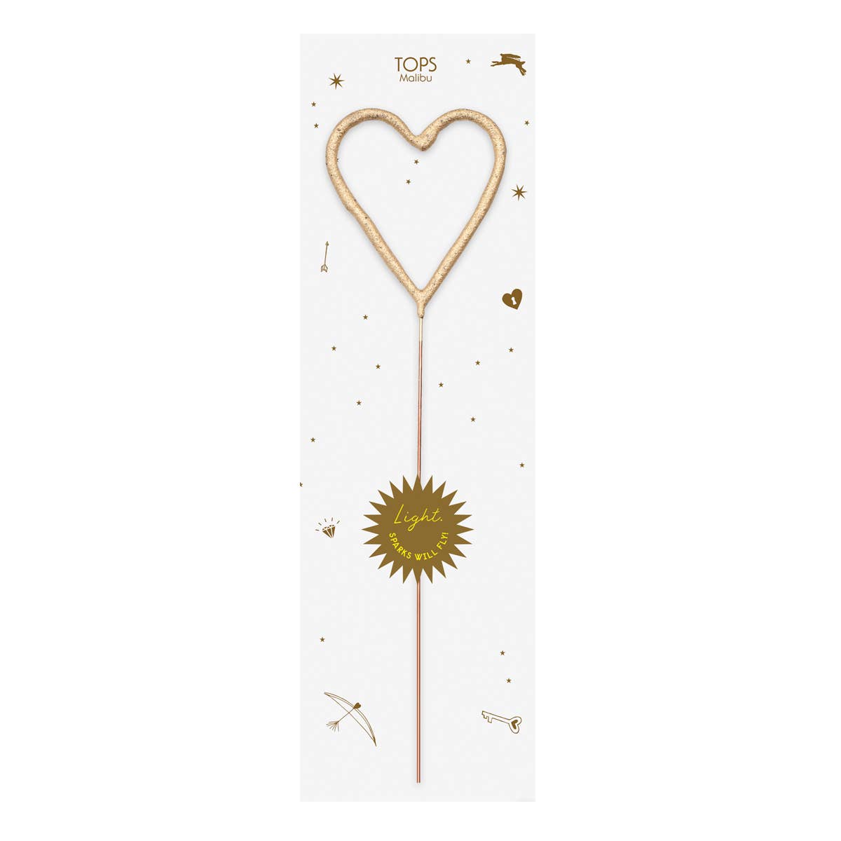 Gold Heart Sparkler Wand