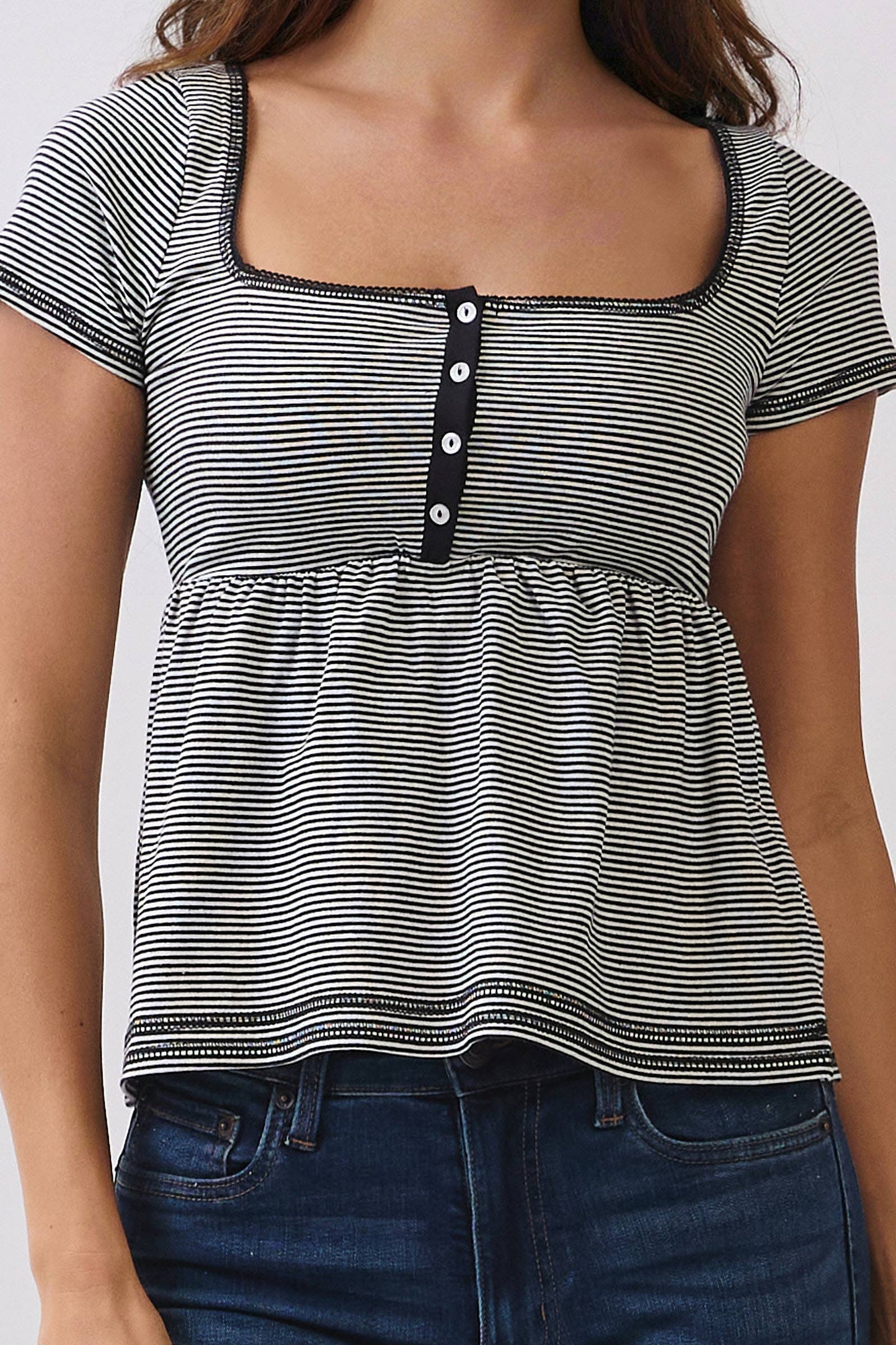 Stripe Babydoll Top