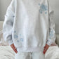 Pearl Grey Tropical Embroider Sweatshirt