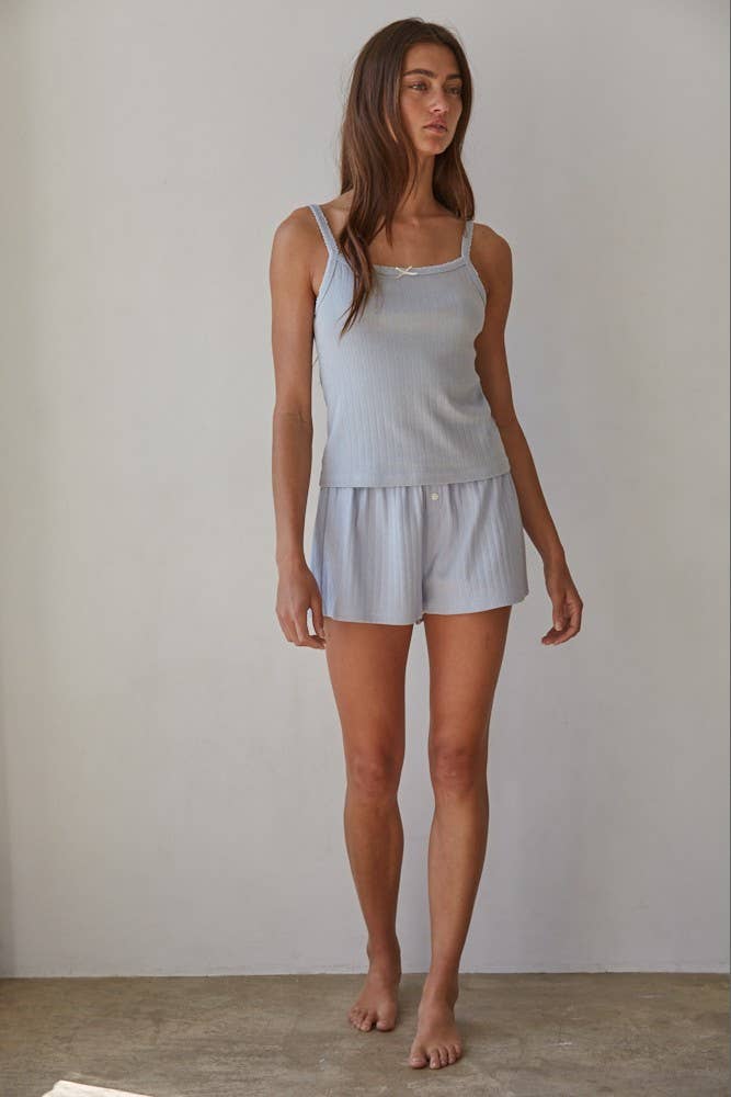 Knit Pointelle Ribbed Cami