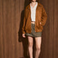 OVERSIZED SUEDE BOMBER JACKET