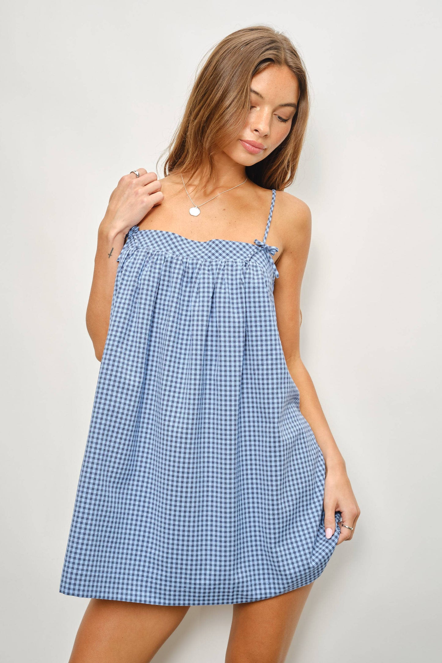 KARA GINGHAM MINI DRESS