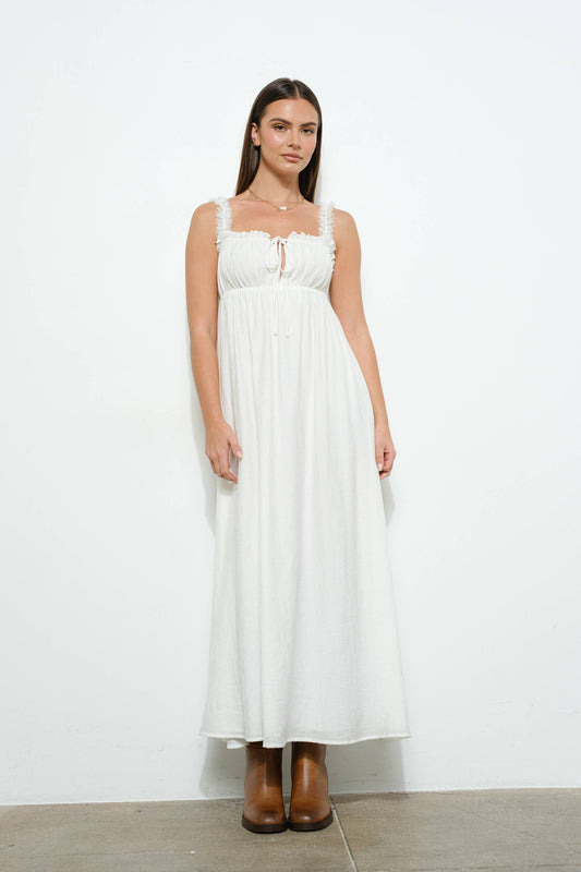 Shoulder Lace Trim Maxi Dress