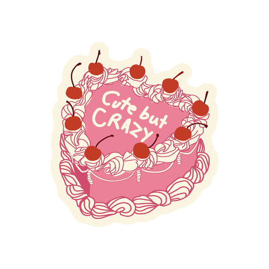 Cute Crazy Cake Funny High Quality Vinyl Sticker