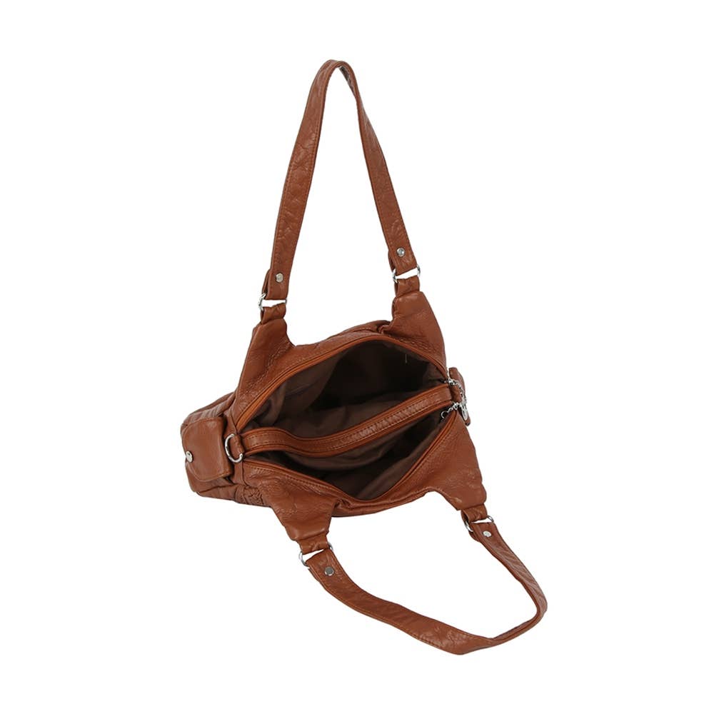 Intricate Faux Leather Shoulder Bag