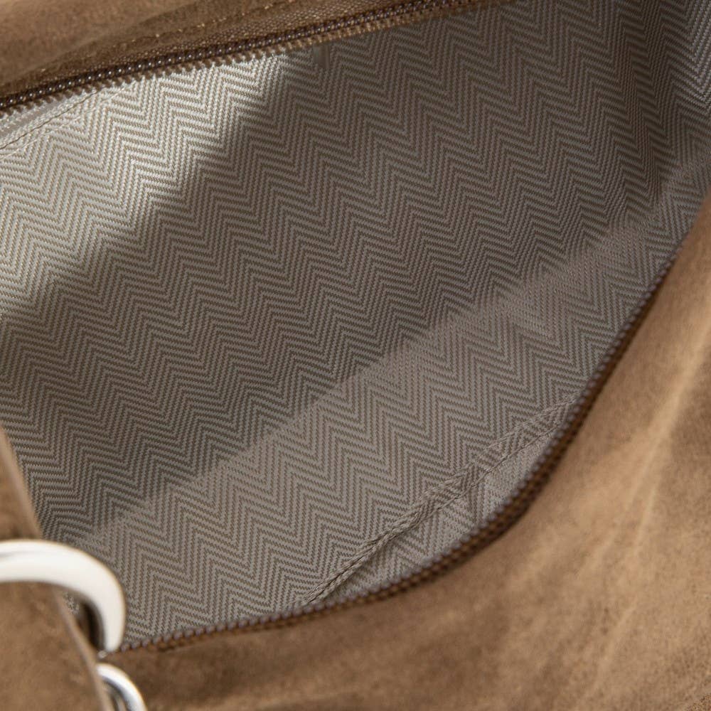 Grommet Accent Suede Hand Bag