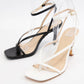 Open Square Toe Strappy Sandal Heel
