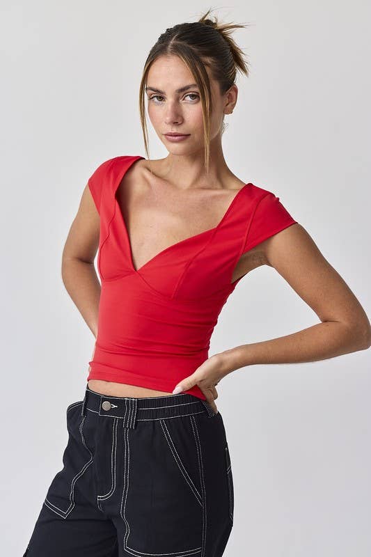 Slim Fit V-neck Top