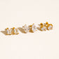 Avenn 18K Gold Non-Tarnish Round CZ Flat Back Earrings