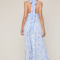 FLORAL CHIFFON HALTER MAXI DRESS