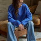 Knit Sweater Rolled Round Neck Pullover Top