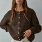 Knit Sweater Round Neck Long Sleeve Cardigan Top