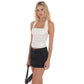 Low Rise Denim Mini Skirt in Black