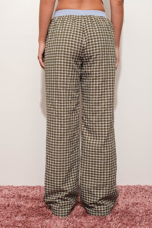 Plaid Contrast Bottoms