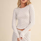 Heart Print Pointelle Lounge Bottoms