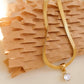 Blanc 18K Gold Non-Tarnish CZ Snake Chain Necklace