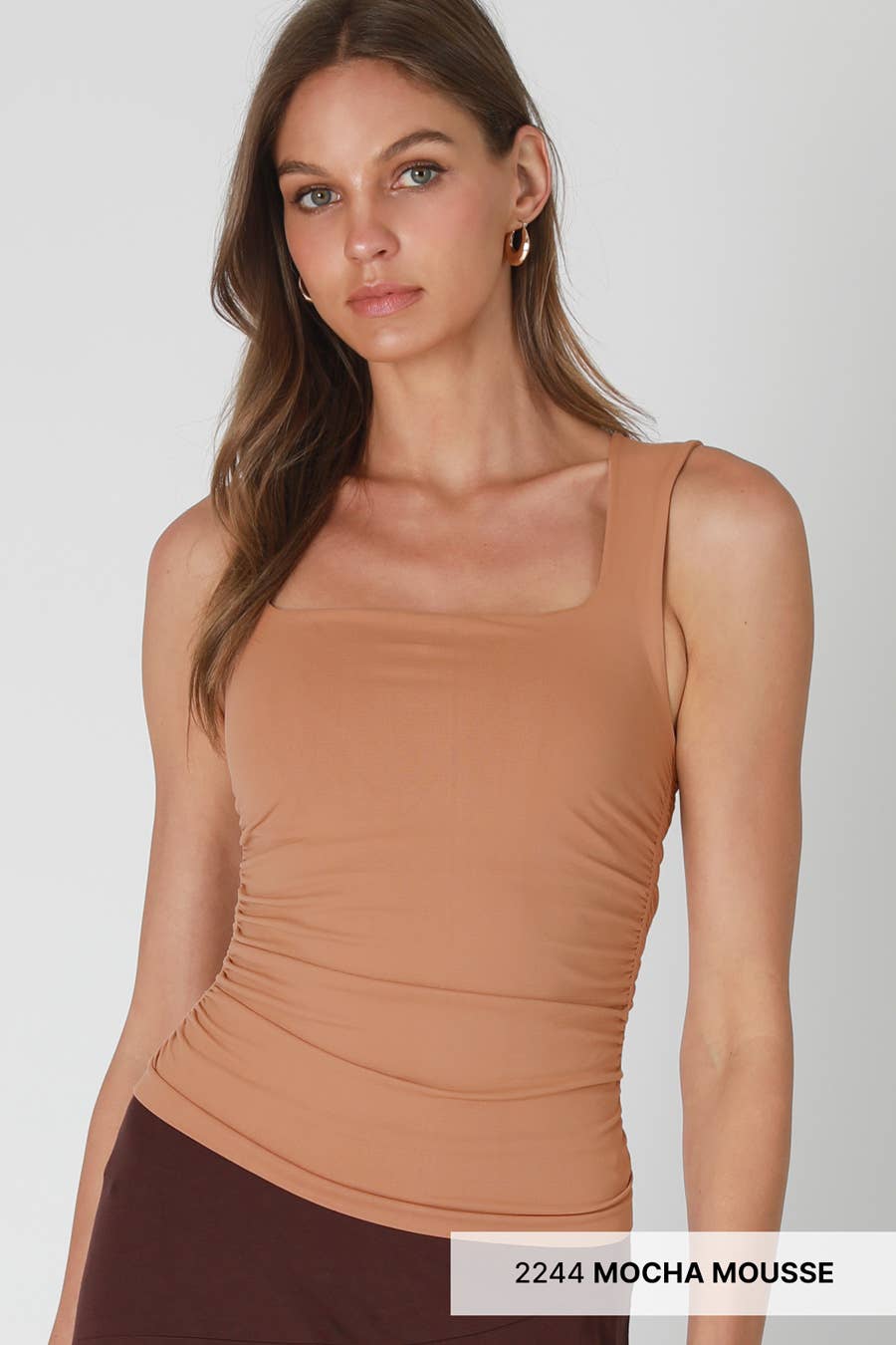 Clean Line Square Shirred Top