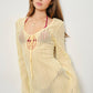 Yellow Crochet Knit Mini Dress