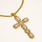 Belrose 18K Gold Non-Tarnish CZ Cross Necklace