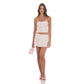 Floral Sequin Strapless Skirt in Cream