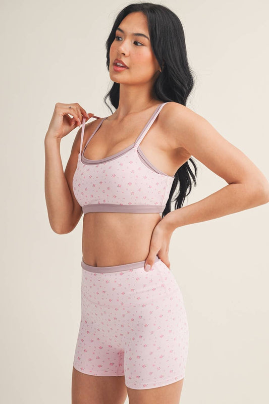 Ditsy Print Double Layered Sports Bra