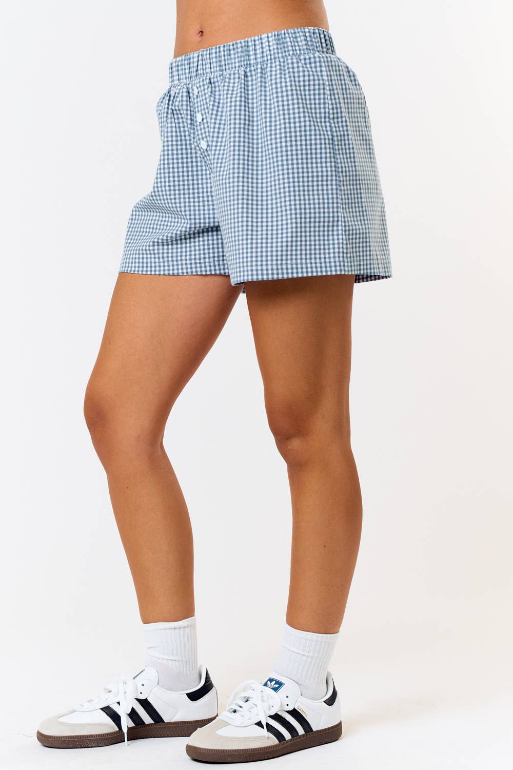 Gingham Elastic Waistband Boxer Shorts