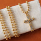Selma 18K Gold Non-Tarnish CZ Cross Pendant Necklace