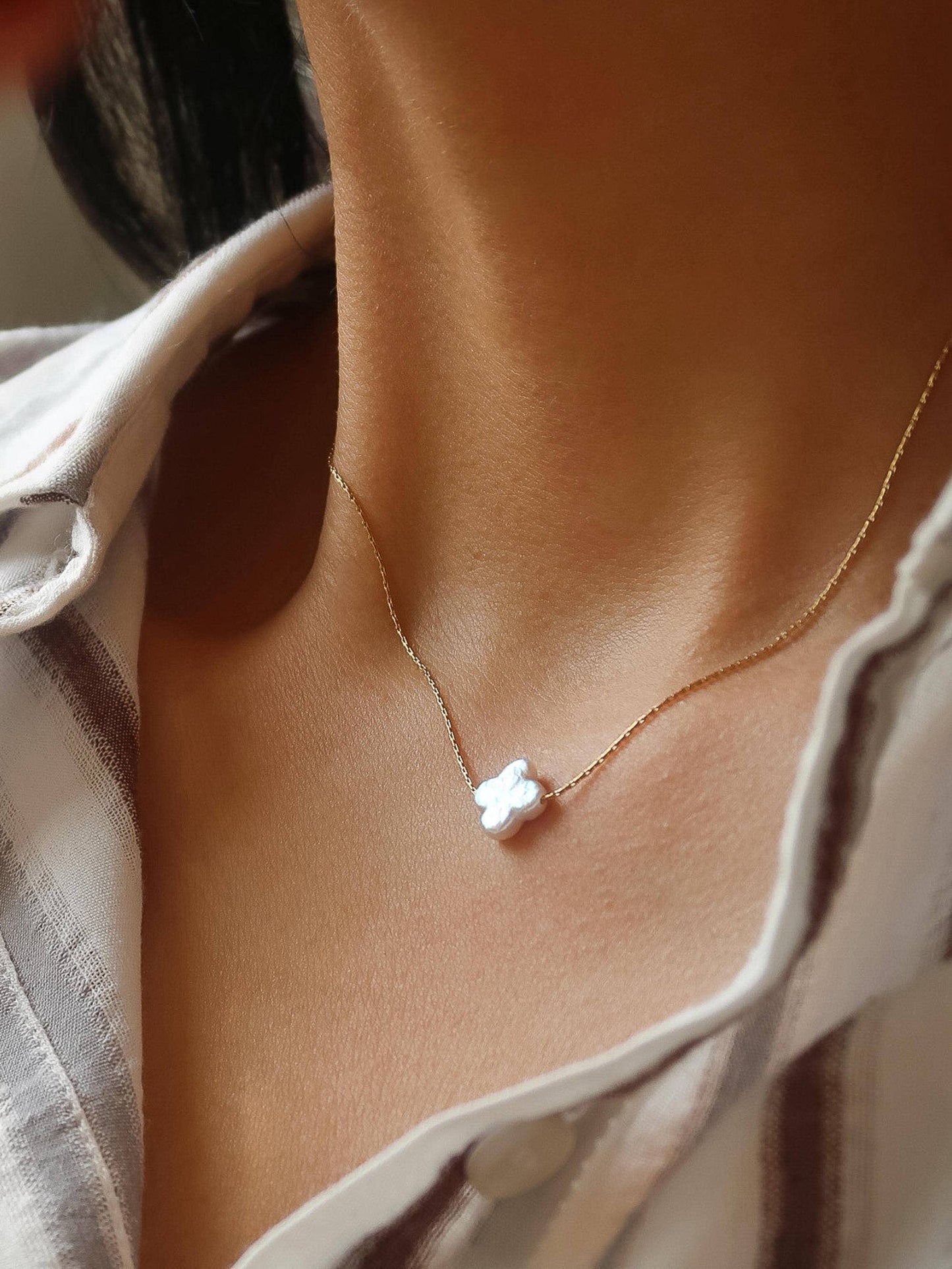 18K Gold Non-Tarnish Freshwater Necklace