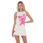 Floral High Neck Dress in White