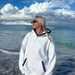Pearl Grey Navy Blue Polka Dot Hoodie