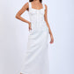 Satin Ruched Bust Sleeveless Open Back