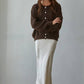 Knit Sweater Round Neck Long Sleeve Cardigan Top