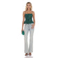 Embroidered Sequin Open back Top in Green