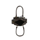 Multi Pocket Faux Leather Hand Bag With Ribbon Bow Charm
