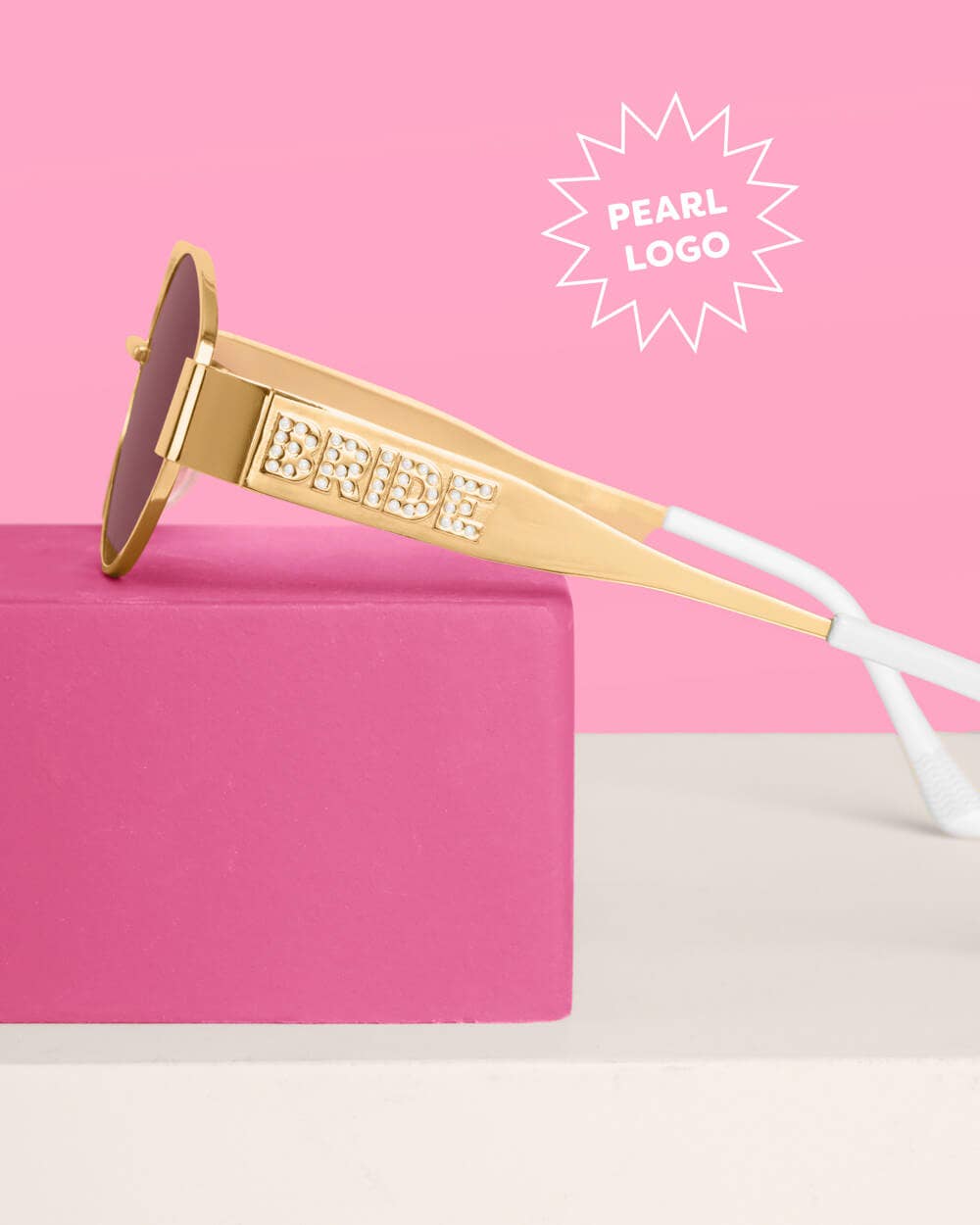 Golden Bride Sunnies - pearl embossed sunglasses, bride accessories, bachelorette