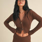 Slim Fit Zip Up Knit Sweater Hoodie