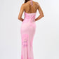 Pink Halter Floral Print Dress