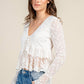 LACE TRIMMED DETAILED TOP