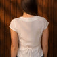 V NECK LACE TRIM BUTTON DOWN BLOUSE