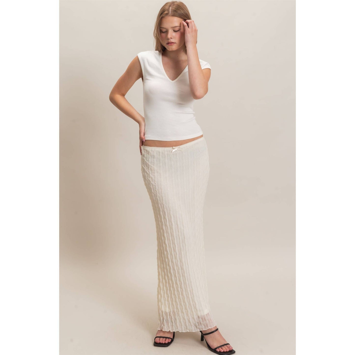 Textured Maxi Skirt