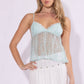 Lace Cup Detailed Cami Sequins BabyDoll Top