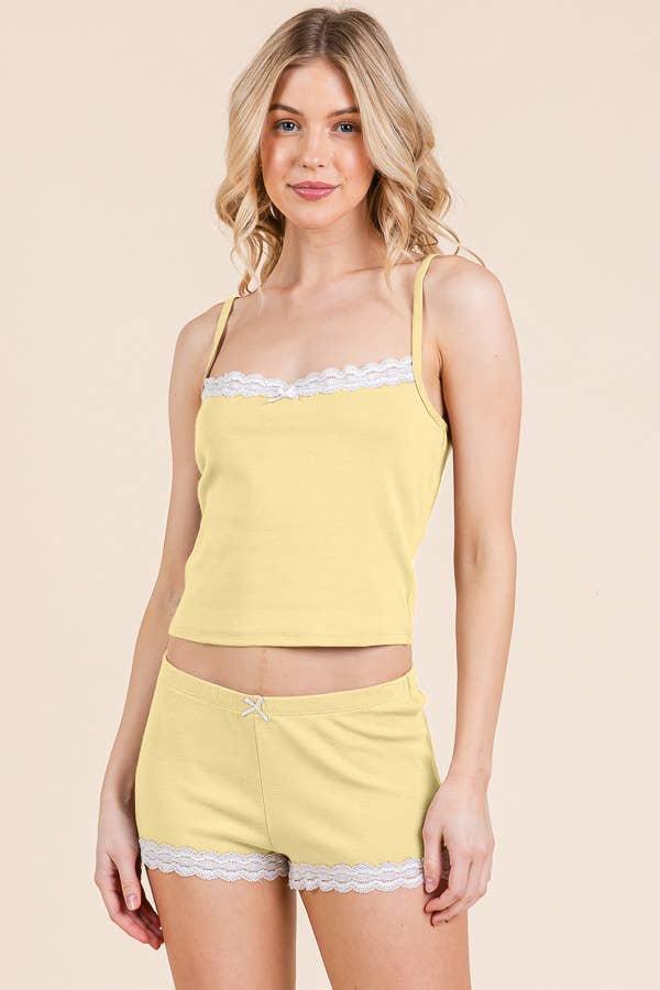 Lace Trim Mini Shorts