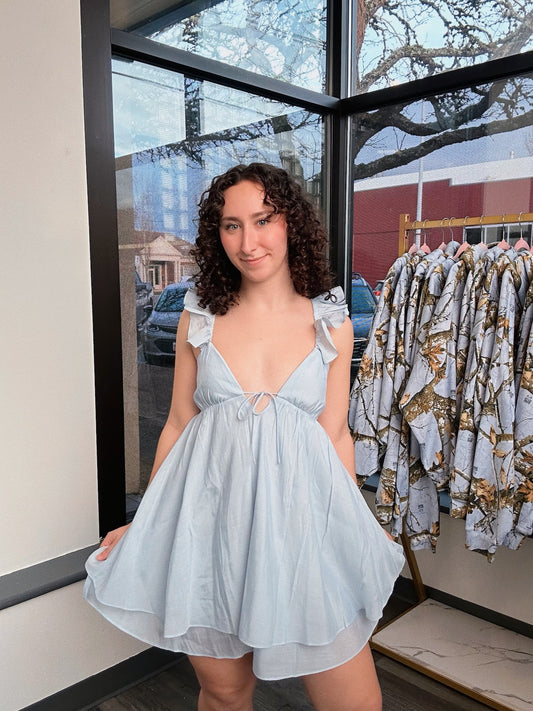 Ice Blue Mini Dress