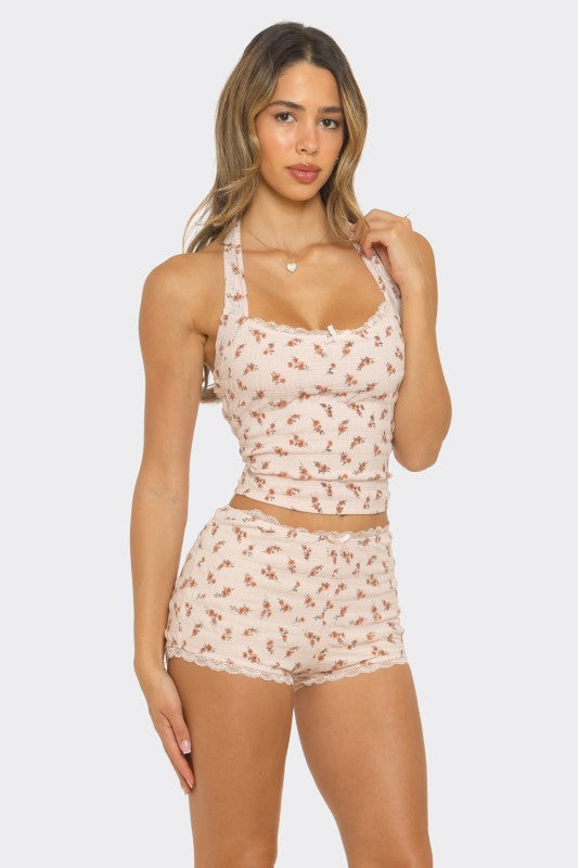 Seirra Floral Halter Shorts