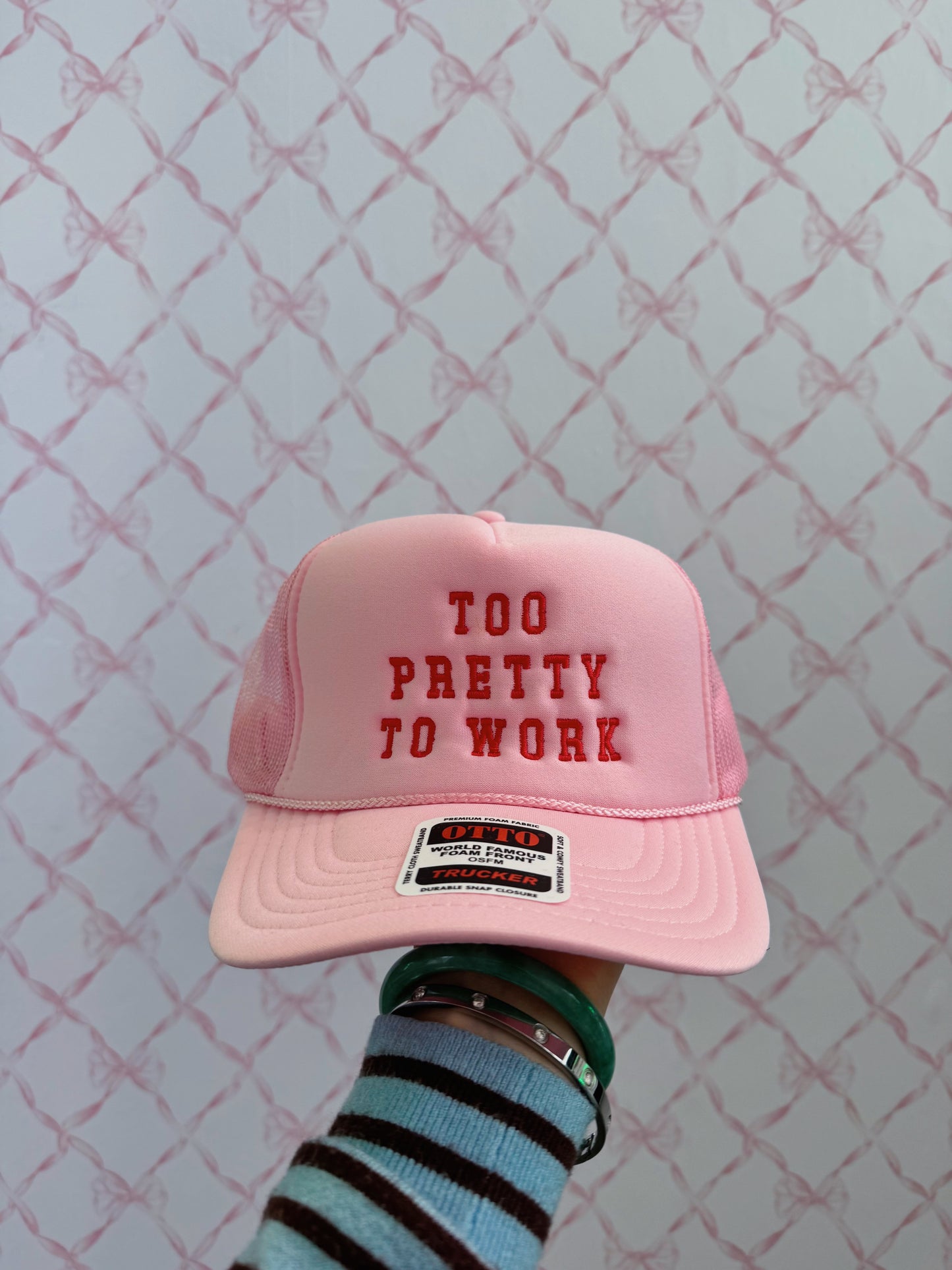 Too Pretty To Work Pink Hat