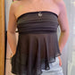 Black Scarf Strapless Top