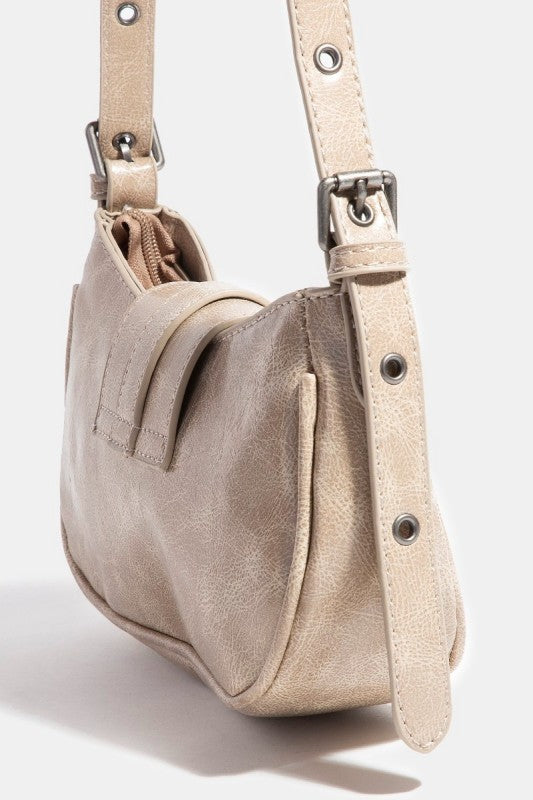 Western Buckle Accent Multi Panel Shoulder Bag