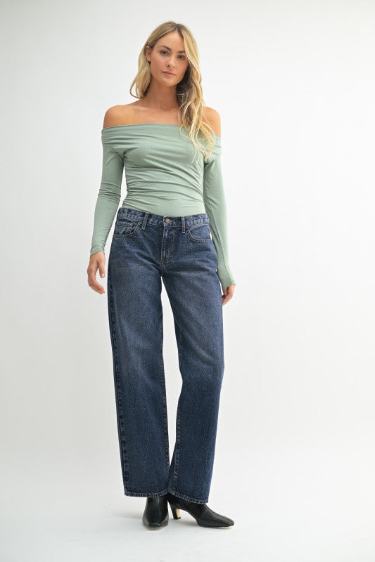 Low Rise Baggy Slouch-Vintage Dark