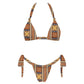 Brown and Blue Pattern Bikini