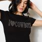 Cowboys Rhinestone Black Tee